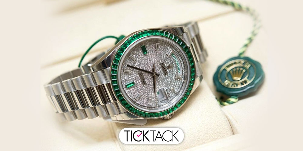 گران قیمت ترین ساعت مچی رولکس - Rolex Day-Date studded with emeralds