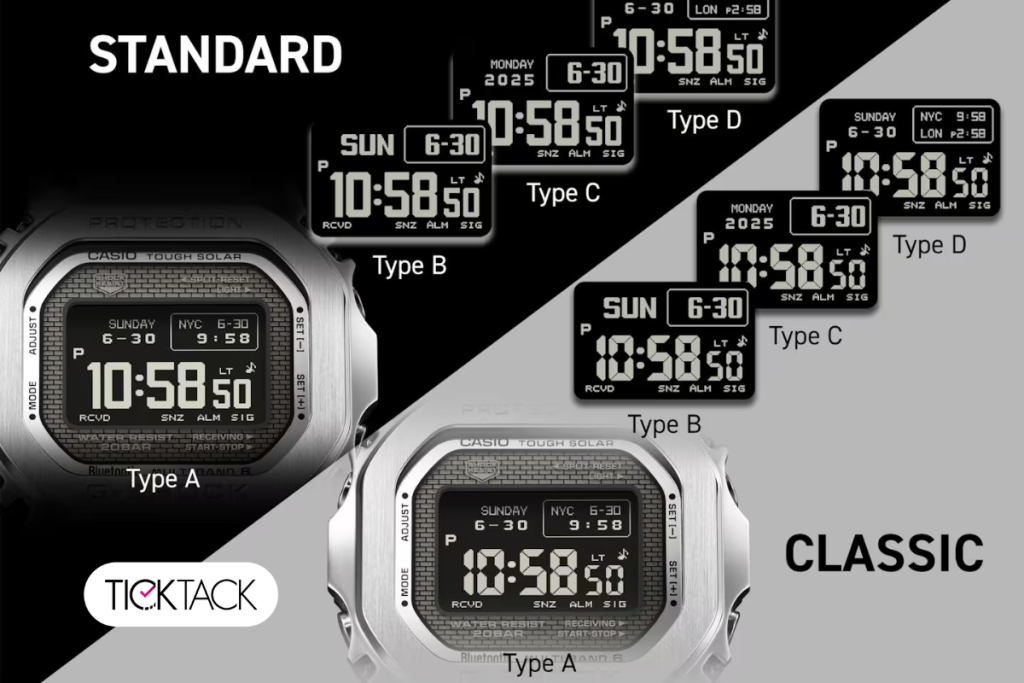 دو نوع صفحه ساعت جی شاک سری GMW-BZ5000 | تیک تاک گالری