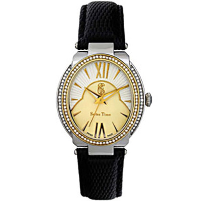 ساعت مچی زنانه اصل |برند سوئیس تایم | مدل ST-401-TTGPBlk/Wh.Gol