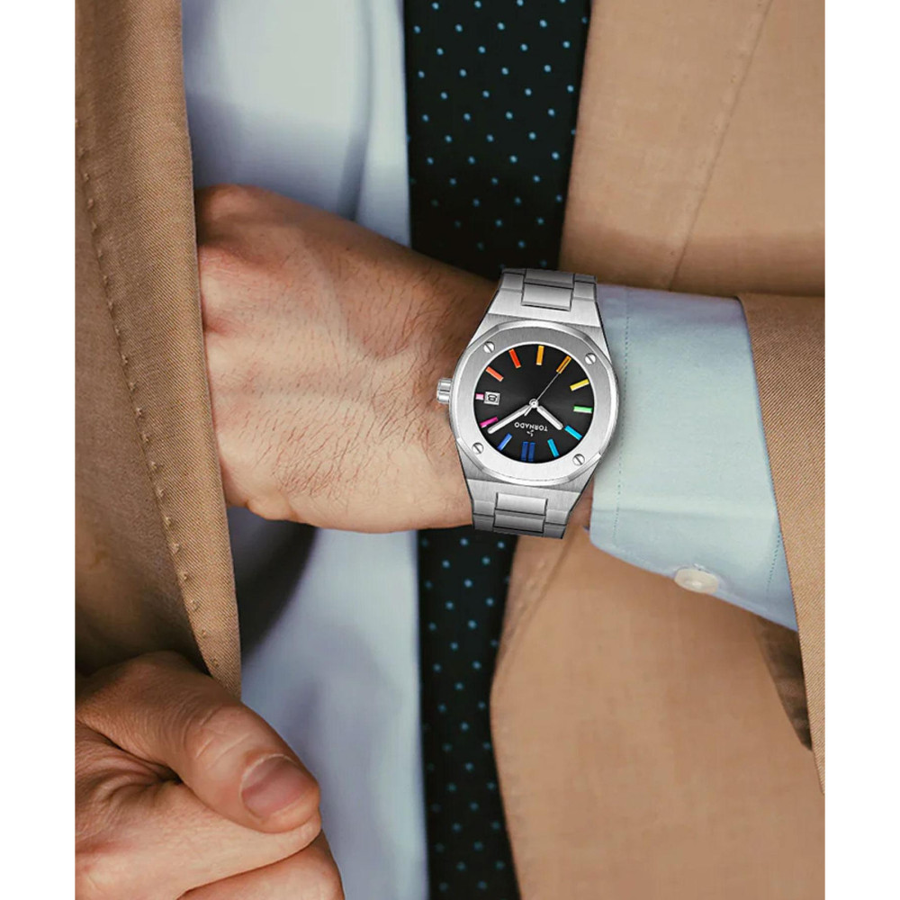 ساعت مچی مردانه اصل | برند تورنادو | مدل T23003-SBSB