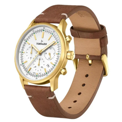 ساعت مچی مردانه اصل | برند تورنادو | مدل T24108-GLDW