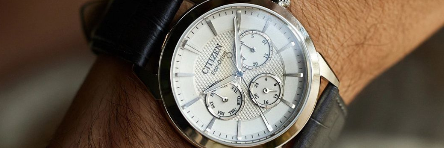 ساعت سیتیزن بند چرمی سه موتوره مردانه