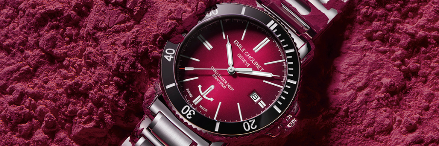 ساعت امیل شوریه اصل صفحه قرمز